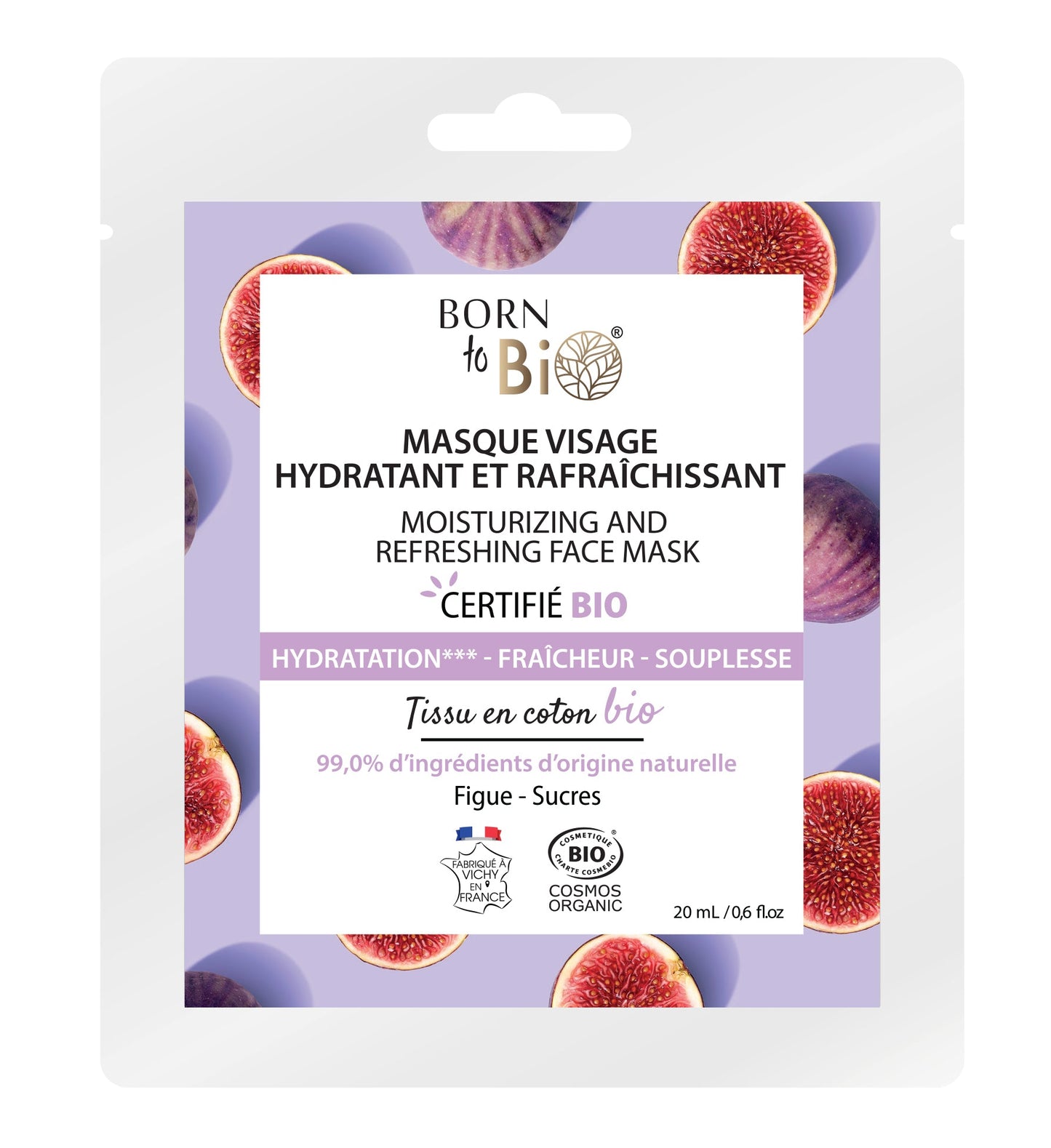 Moisturizing and Refreshing cotton face mask - Certified Organic