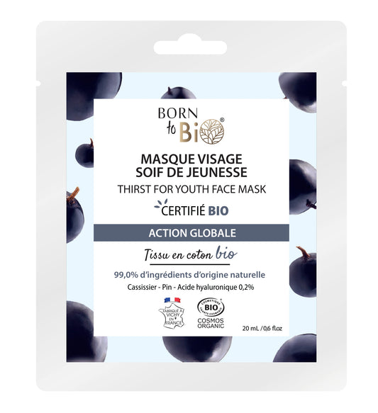 Soif de Jeunesse face mask in cotton - Certified Organic