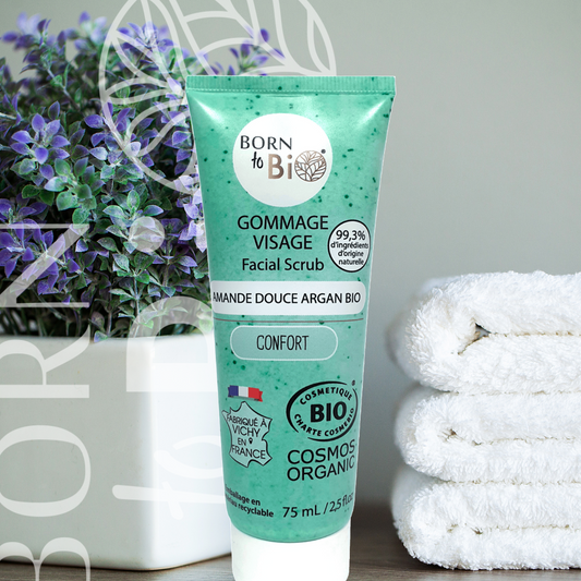 Sweet Almond Argan Facial Scrub - Certified organic